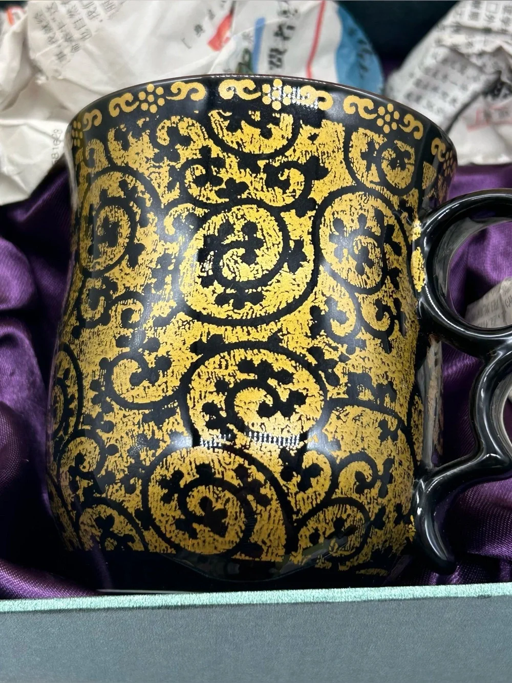 NEW Chinese Tea Cup Diffuser Set Gzhengfu Black Gold